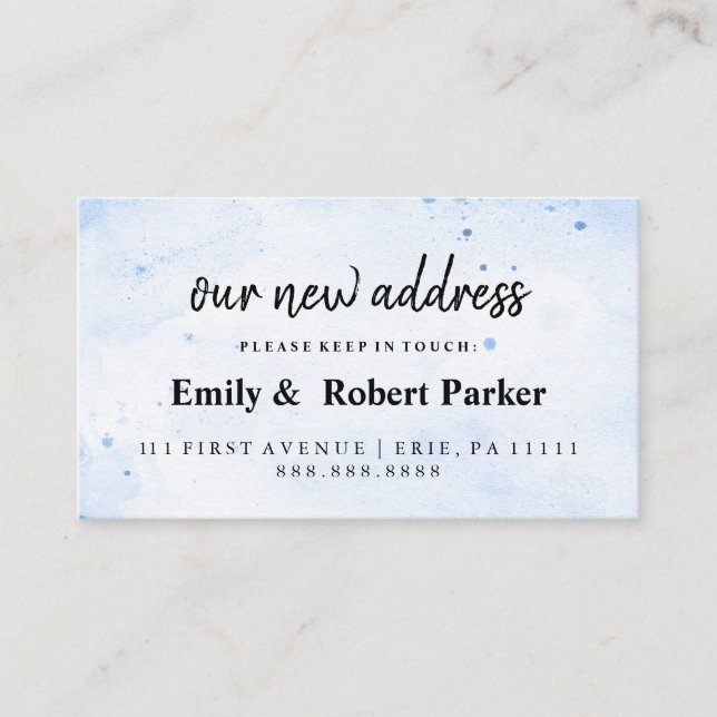 Modern Elegant Typography New Address Insert (Front)