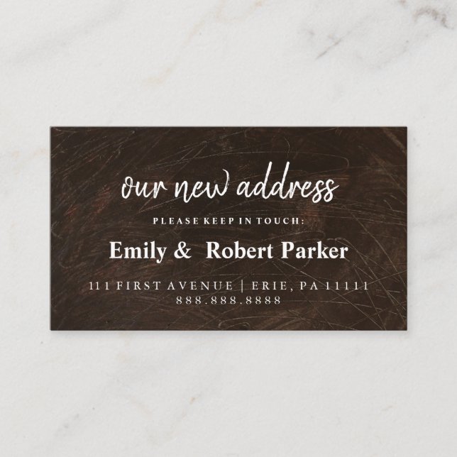 Modern Elegant Typography New Address Insert (Front)