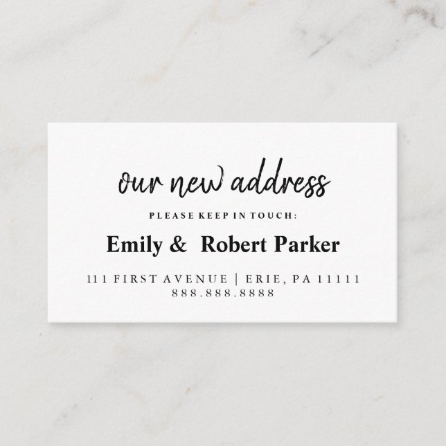 Modern Elegant Typography New Address Insert (Front)