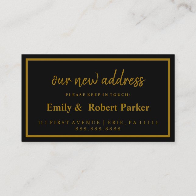 Modern Elegant Typography New Address Insert (Front)