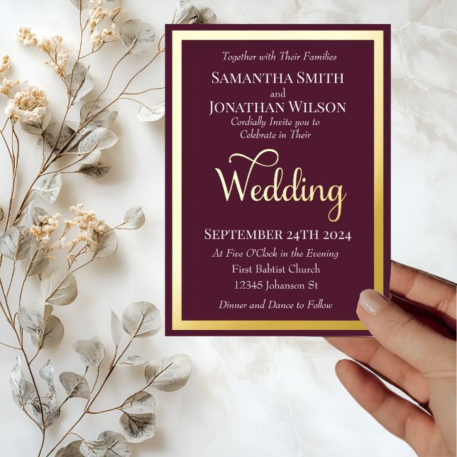 Modern Elegant Typography on Purple gold wedding  (Creator Uploaded)