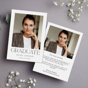 Modern Elegant Typography Photo Graduation Announcement