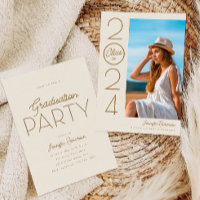 Modern Elegant Typography Photo Graduation Party