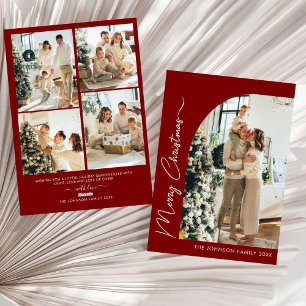 Modern Elegant Typography Photo Merry Christmas  Holiday Card