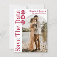 Modern Elegant Typography Photo Save the Date Inv