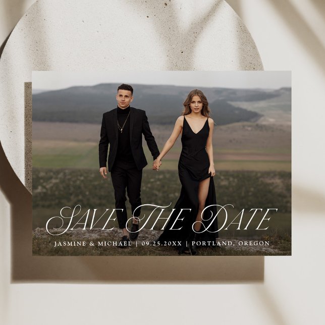 Modern Elegant Typography Photo Wedding Save The Date (Creator Uploaded)