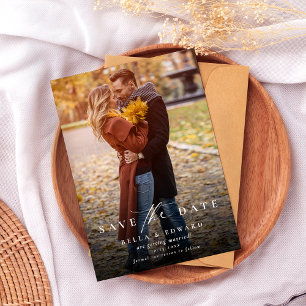Modern Elegant Typography Photo Wedding Simple Save The Date