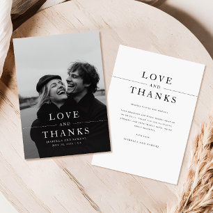 Modern Elegant Typography Photo Wedding Thank You Card