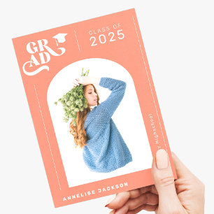 Modern elegant typography photo year graduate announcement