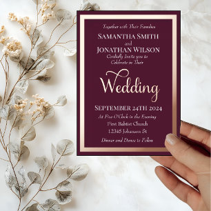 Modern Elegant Typography Purple Rose Gold Wedding