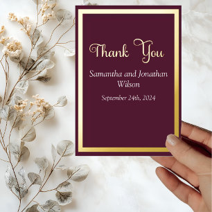 Modern Elegant Typography Purple Thank You Card