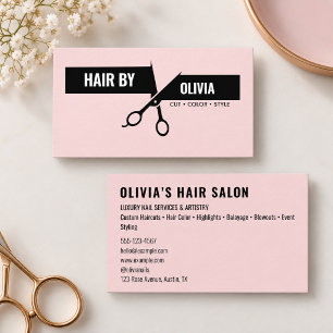 Modern Elegant Typography Scissor HairStylist Hair Business Card
