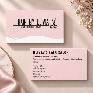 Modern Elegant Typography Scissor HairStylist Hair Business Card