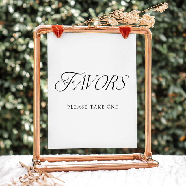 Modern Elegant Typography Wedding Favours Sign (Creator Uploaded)