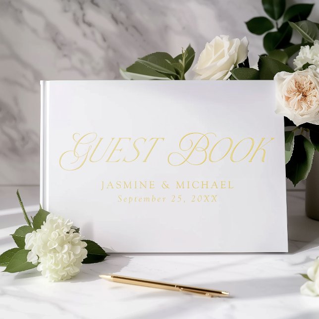 Modern Elegant Typography Wedding Guest Book (Creator Uploaded)