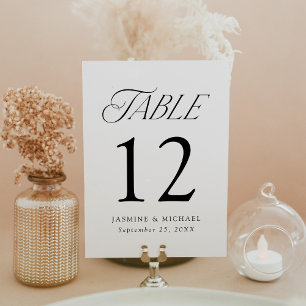 Modern Elegant Typography Wedding Table Number
