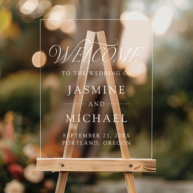 Modern Elegant Typography Wedding Welcome Acrylic Sign (Creator Uploaded)