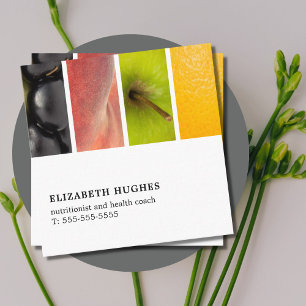 Modern Elegant Unique Fruits Nutritionist Coach Square Business Card