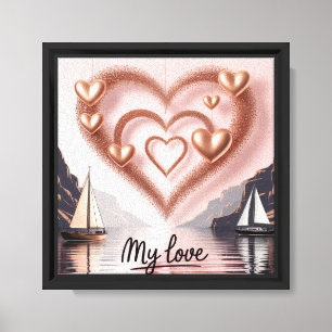 Modern Elegant Valentine’s Day Romantic Love Desig Canvas Print