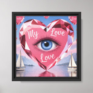 Modern Elegant Valentine’s Day Romantic Love Desig Canvas Print