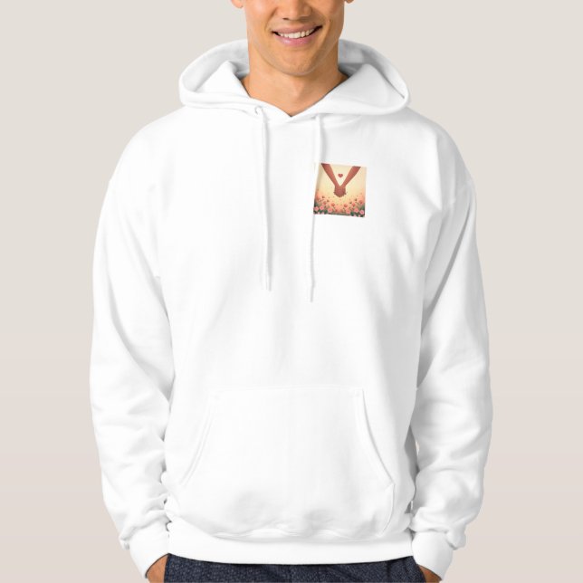 Modern Elegant Valentine’s Day Romantic Love Desig Hoodie (Front)