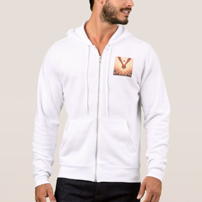 Modern Elegant Valentine’s Day Romantic Love Desig Hoodie (Front)