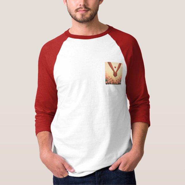 Modern Elegant Valentine’s Day Romantic Love Desig T-Shirt (Front)