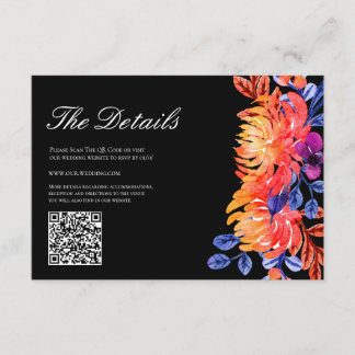 Modern Elegant Watercolor Bouquet Floral Wedding Enclosure Card