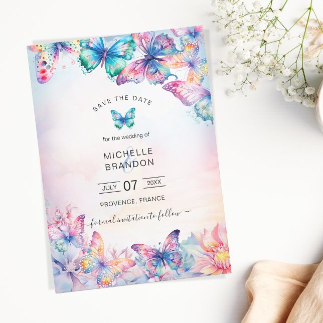 Modern Elegant Watercolor Butterfly Wildflower Invitation (Creator Uploaded)