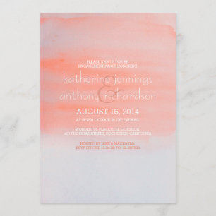 Modern elegant watercolor engagement party invitation