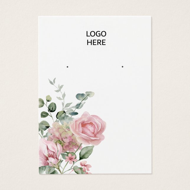 Modern elegant watercolor floral display card (Front)