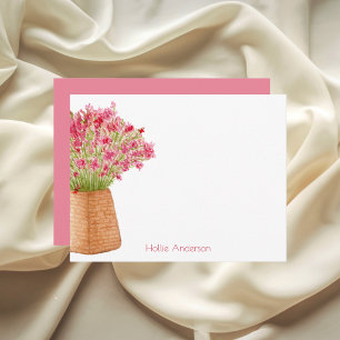 Modern Elegant Watercolor Floral Stationary Card