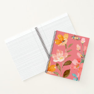 Modern Elegant Watercolor Flower Notebook