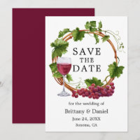 Modern Elegant Watercolor Grape Vines Wreath