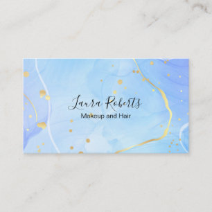 Modern Elegant Watercolor Green and Gold Business Card