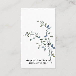 Modern Elegant Watercolor Greenery Business Card