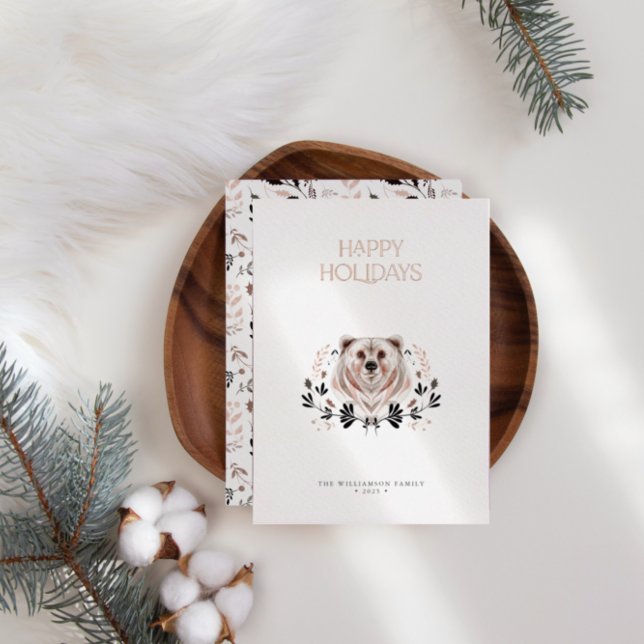 Modern Elegant Watercolor Happy Holidays Non-Photo (Creator Uploaded)