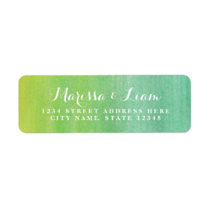Modern Elegant Watercolor   Lime Emerald Address