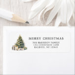 Modern Elegant Watercolor Merry Christmas Tree<br><div class="desc">Modern Elegant Watercolor Merry Christmas Tree Return Address Label</div>