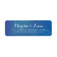 Modern Elegant Watercolor | Ocean Blue Address