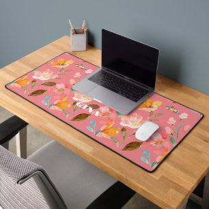  Modern Elegant Watercolor Pink  Desk Mat