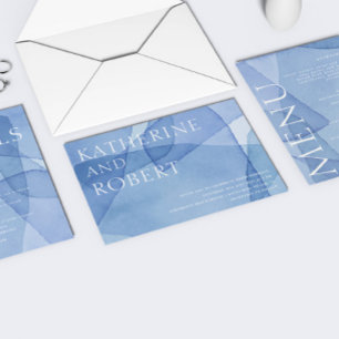 Modern Elegant Watercolor Shapes Wedding Invitation
