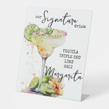 Modern Elegant Watercolor Signature Drink Sign