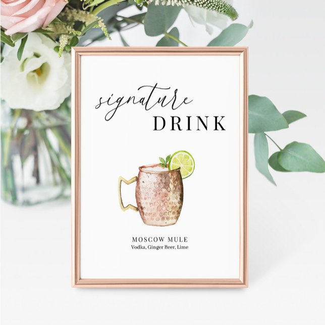 Modern Elegant Watercolor Signature Drink Sign (Creator Uploaded)