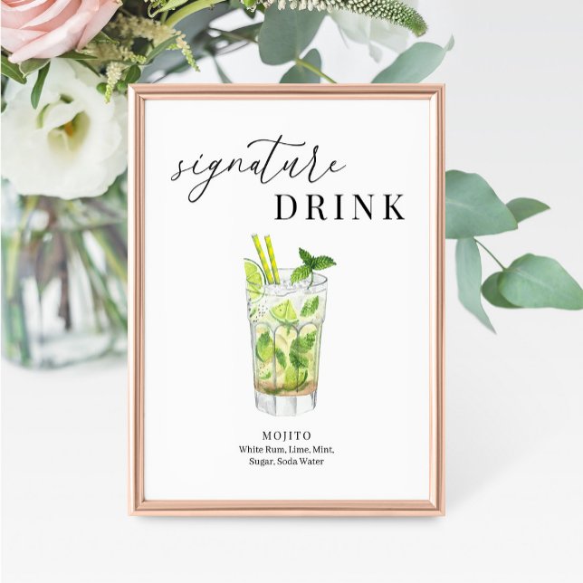 Modern Elegant Watercolor Signature Drink Sign (Creator Uploaded)