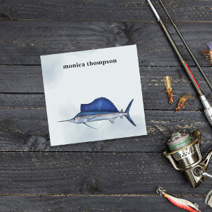 Modern Elegant Watercolor Simple Blue Sailfish  Post-it Notes