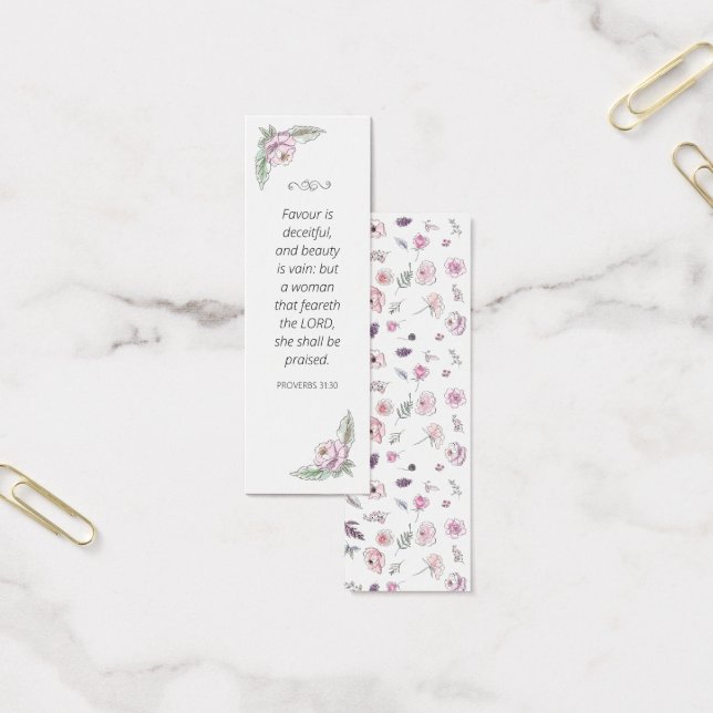 Modern Elegant Watercolor Spiritual Bible Bookmark (Office)