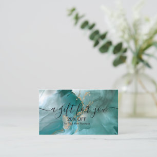 Modern Elegant Watercolor Teal and Gold Discount