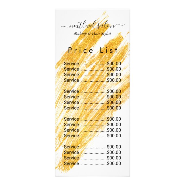 Modern Elegant Wave Glitter Rack Card (Front)