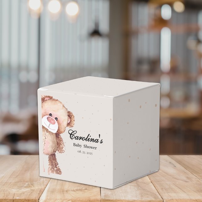 Modern elegant we can bearly wait baby shower favour box (Creator Uploaded)
